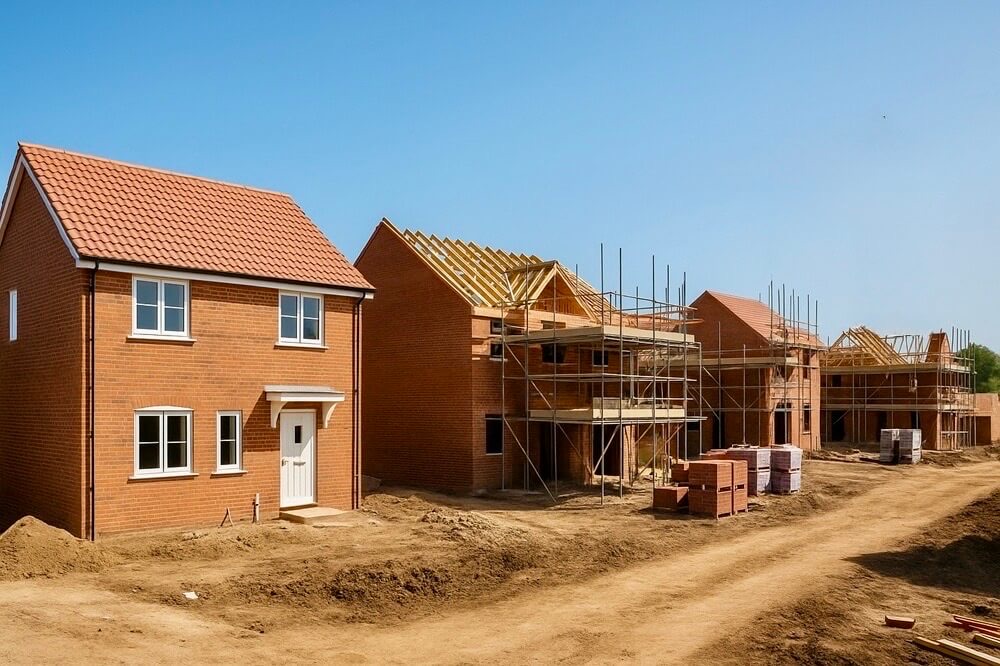 New-build housing ready for commercial mastic and sealant packages in South Wales